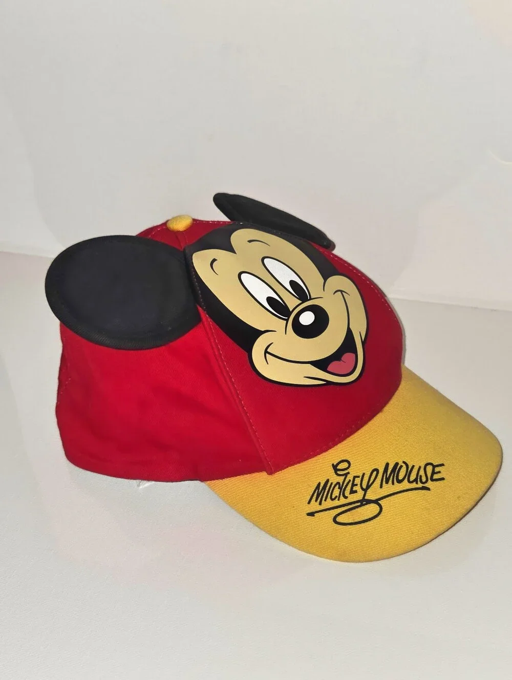 Disney Parks Mickey Mouse Ears Youth Snapback Hat Red Yellow Character Cap